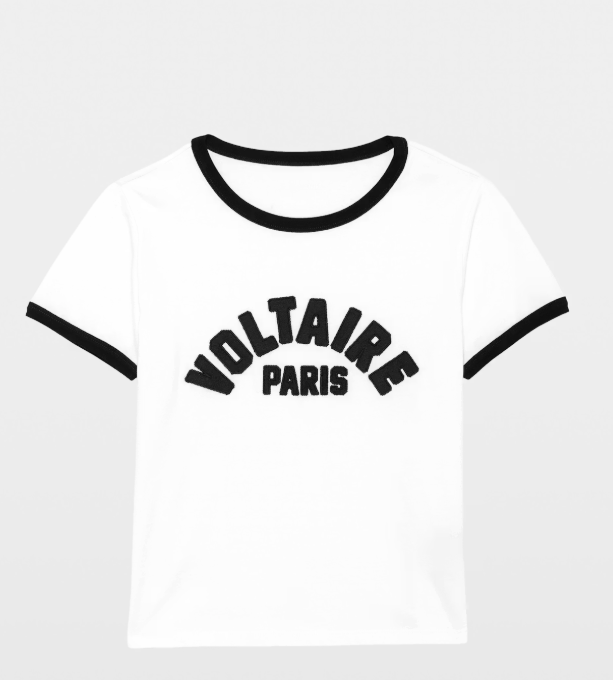 Camiseta Zadig Alys bicolor blanca negra